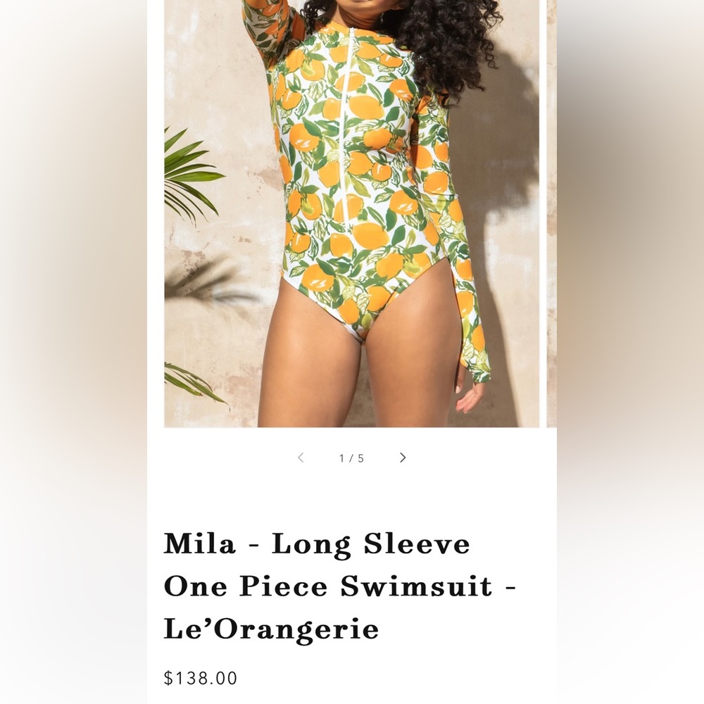 MOTT50 long sleeve one piece swimsuit -La’Orangerie size small